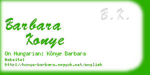 barbara konye business card